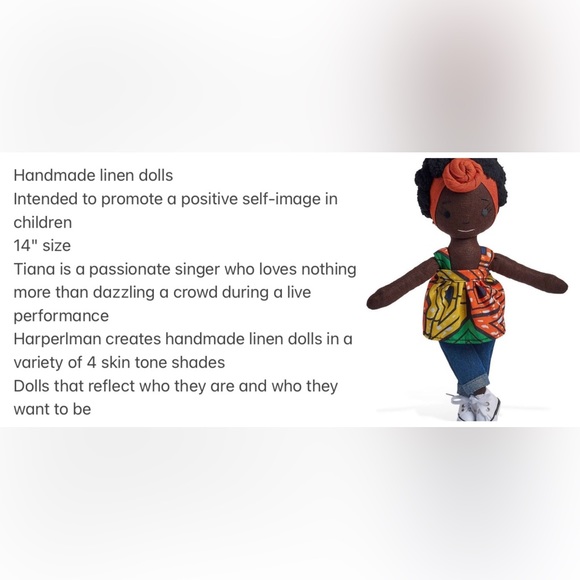 NEW TIANA Singer Doll Positive Self-Image Harperiman handmade 14" Linen Target - Picture 7 of 9